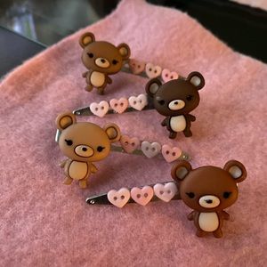 handmade bear hair clips
